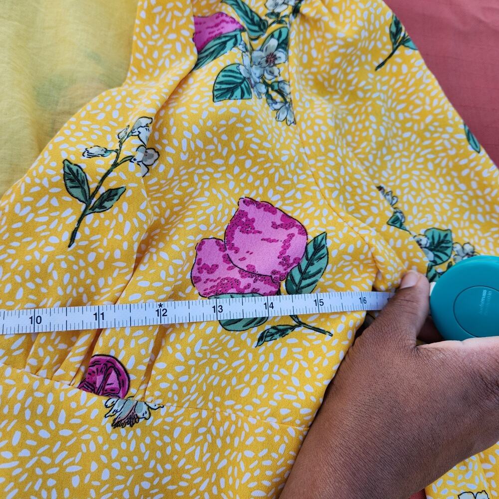 Never Fully Dressed ASOS Yellow & Pink Floral Retro Inspired Dress Small - Picture 8 of 10